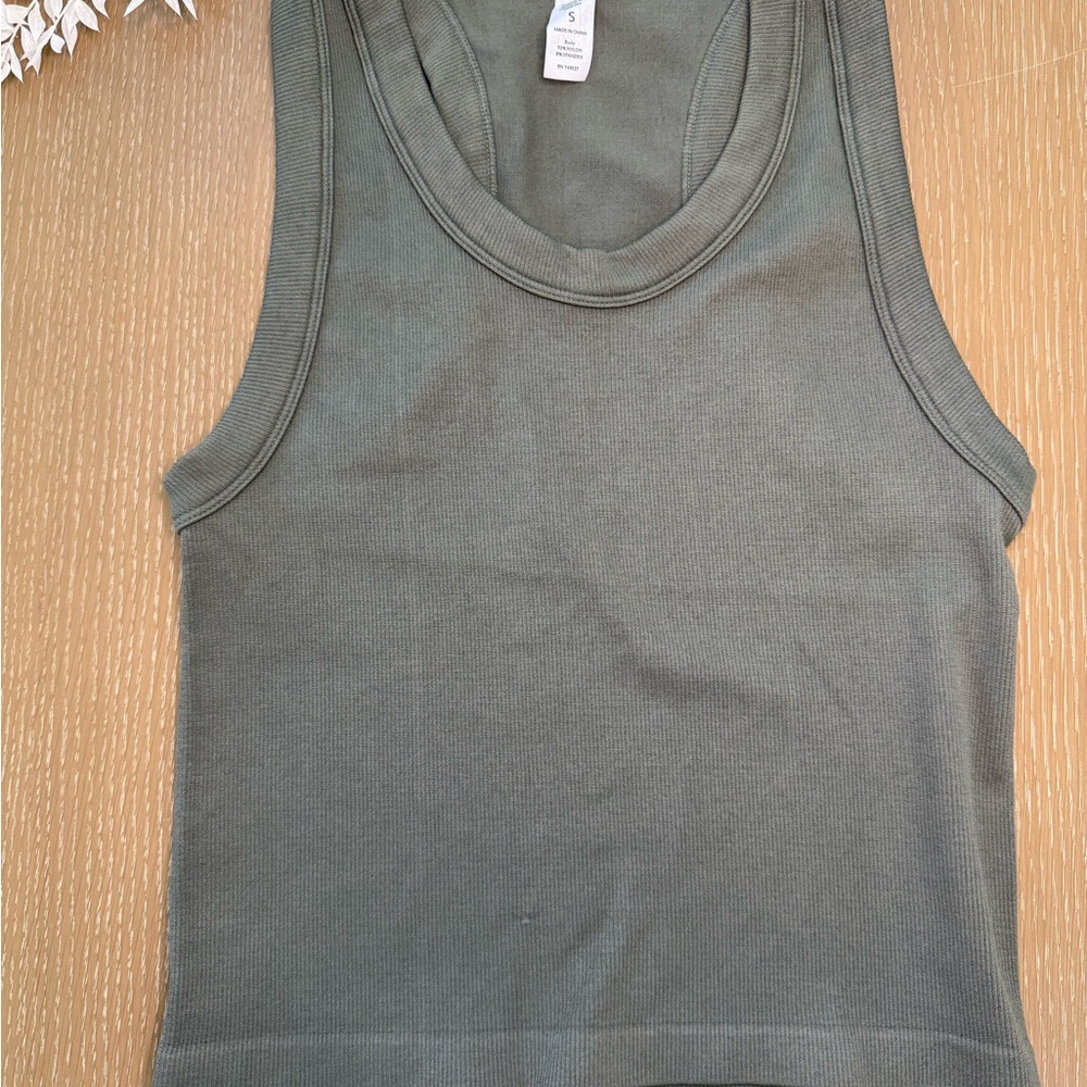 Olive Green Sleeveless Women's Top